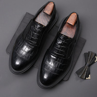 Chaussures Oxford décontractées pour hommes en cuir PU à lacets, motif écossais, pour mariage, soirée, affaires et bureau