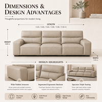 Canapé d'angle en cuir véritable sur mesure à trois places, en forme de L, avec dossier réglable en éponge antibactérienne, pour appartement ou hôtel