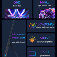 16:10 2560*1600P 16 inch smalle bezel USB-C 300Nits anti-blauw licht 144HZ IPS HDR ingebouwde speaker draagbare gaming monitor