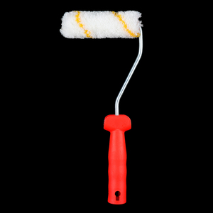 Rouleau de peinture industriel DIY mini de 4 pouces, haute densité, avec poignée en plastique jaune et cadre à dégagement rapide en polyester - Product Image 6