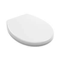 Abattant de toilette de forme ovale à fermeture lente, design moderne standard européen, en duroplast UF, pour usage hôtelier, avec plaque de protection amortissante, garantie de 3 ans