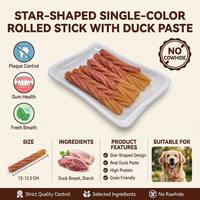 Palitos Masticables Orgánicos para Perros con Forma de Estrella de Cinco Puntas, Pasta de Pato, Digestibles, Altos en Proteínas, Sin Granos, a Base de Carne, Certificados para Mascotas