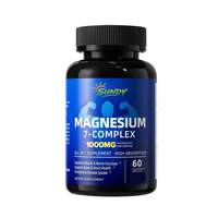 Capsules de magnésium 7-complexes 1000 mg OEM/ODM, 60 capsules végétariennes, complément de magnésium tout-en-un