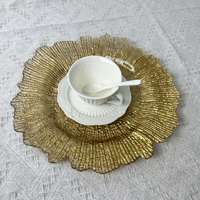 Assiettes de présentation modernes en plastique, dorées, argentées, transparentes, 13 pouces, pour mariage, fête, décoration de table, prix de gros