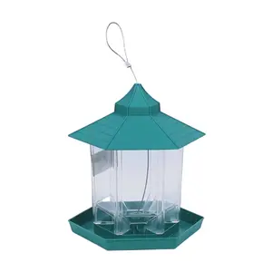 All Weather Clear Wall Mounted Latern Plastic House Hanging Humming Bird Water Feeder Cup
