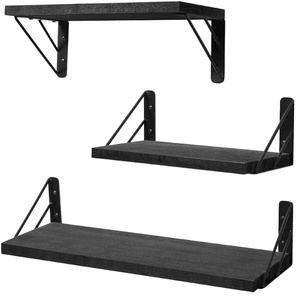 <b>Modern</b> Home Furniture-Custom Made Solid Wood Floating <b>Shelves</b> High Quality Wall Shelf Set of 3 for Living Room Storage - Product Image 2
