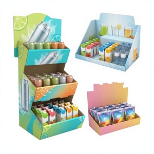 Étagère de présentation en carton personnalisée pour la vente au détail, présentoir pour collations, boissons, spiritueux, présentoir en carton - Product Image 1