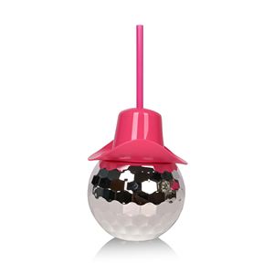Gobelet avec pailles, 20 oz, en forme de boule disco argentée, pour décorations de fête de bachelorette cowgirl, cadeau pour la mariée - Product Image 3