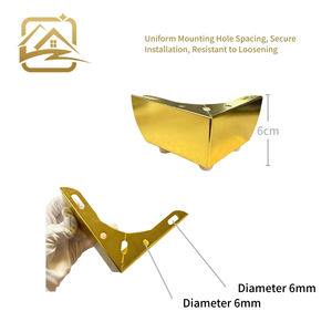 Pieds de canapé en métal noir en forme de L, 6 cm, solides, deux-en-un, prix usine, pas chers, pour canapé-lit et armoire - Product Image 3