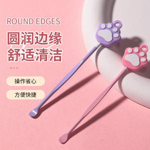 LMLTOP Set de Cortaúñas Inclinado con Diseño de Pata de Gato y Cuchara para Oídos, Herramientas Portátiles de Manicura, Colores Surtidos SY564 - Product Image 1