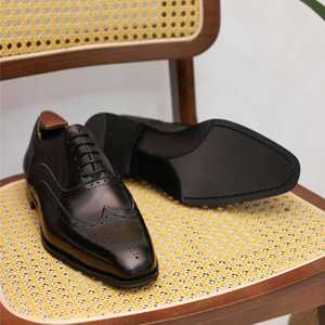 Zapatos Oxford Brogue de Tres Piezas para Hombre, Estilo Británico, con Cordones Cuadrados, Ligeros, Antideslizantes, Transpirables, Casuales, Formales y de Negocios - Product Image 1