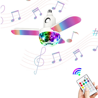 Lampe musicale à LED à trois feuilles de 40 W avec grand projecteur de boule de cristal RVB et télécommande