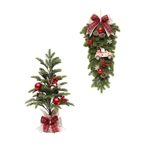 Christmas Wall Decoration Items Promotion Premium PE Green Hanging Decor Items for Business