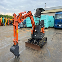 Mini-excavatrice sur chenilles Hitachi ZX15 d'occasion, 1,5 tonne, origine Japon, à bras zéro, petite excavatrice d'occasion