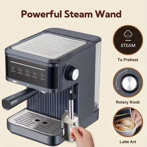 Cafetera Espresso de Plástico para Uso Doméstico, Compacta, Semiautomática, con Espumador de Leche de 20 Bares, Calentador de Agua de 1.8L, 20 Bares de Presión - Product Image 5