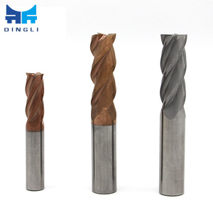 Fresa de carburo de tungsteno HRC55 de 150 mm de longitud, 4 filos, con revestimiento de bronce TiAlN para trabajar metales - Product Image 4