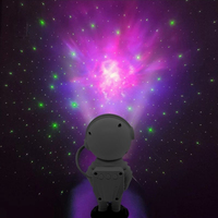 Projecteur Astronaute Robot Veilleuse 16 Couleurs Télécommande Lampe de Projection Étoilée Grande Lampe de Table pour Enfants Cadeau Décoration de Chambre