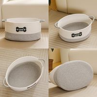 Panier de rangement pour jouets pour chien avec poignées - Pliable, écologique, 100% coton tissé, design moderne, forme polyvalente pour une utilisation multi-usages