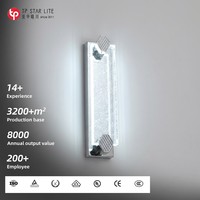 Lampe murale décorative moderne de luxe, effet d'ondulation de l'eau, cristal pour salon, chambre à coucher, chevet, couloir, éclairage intérieur en métal + cristal K9
