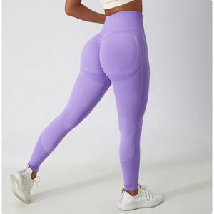 2025 nouveau Style femmes Gym Fitness Yoga ensembles taille haute pantalon sport soutien-gorge manches longues imprimer vêtements actifs Scrunch bout à bout grande taille - Product Image 4