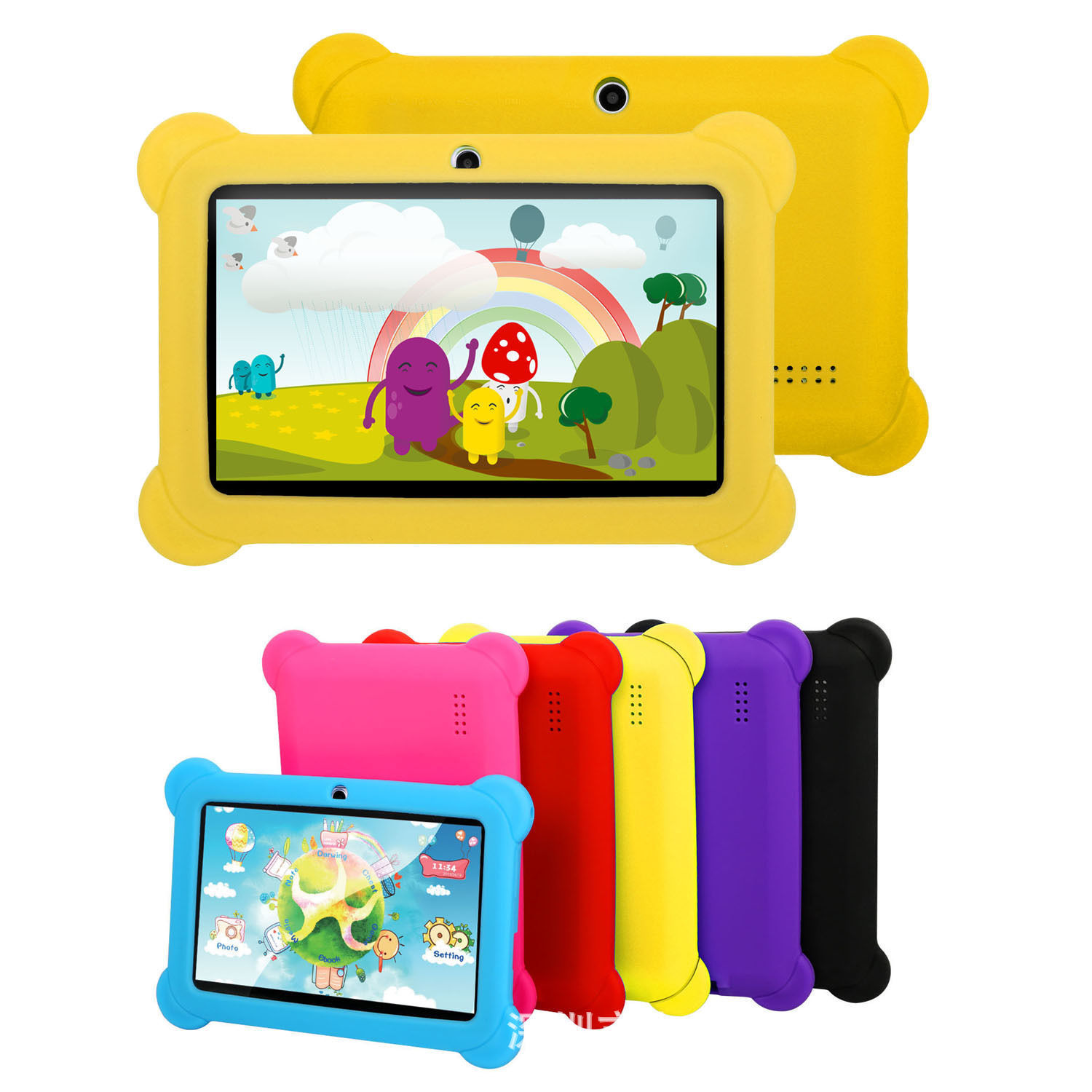 Best Gift for Children Pre-Installed Educational APP Android 7 inch Kids Tablet Pc with 4GB Ram 64GB Storage