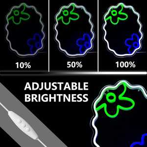 Letrero de Neón de Anime, Decoración de Pared LED con Nube de Flores, Luz de Espejo de Neón, Alimentación por USB, Regulable, Multicolor, para el Hogar y Centros Comerciales - Product Image 4