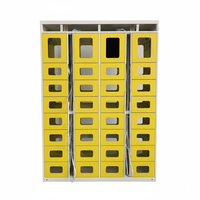 Casier de livraison de repas chauffant intelligent avec serrure électronique, porte transparente, durable, résistant à la rouille, conception en acier assemblée, montage au sol