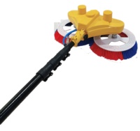 Brosse de nettoyage de panneaux solaires multifonction à double tête avec tige réglable, batterie lithium 24V DC, pour maintenir les panneaux aux performances optimales