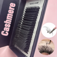 Extensions de cils en volume russe individuelles classiques en velours 0.03, noir mat foncé, en plateaux, avec logo personnalisé, vente en gros