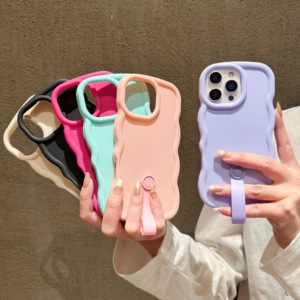 Vente en gros usine – Coque de téléphone portable populaire Macaron uni avec lanière, en TPU souple antichoc, protection intégrale 360° pour iPhone 18 15 Pro PRT - Product Image 1