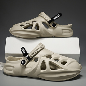 Breathable EVA Sandals Thick Sole 4Cm <b>Heel</b> <b>Men's</b> Summer Beach Shoes Closed Toe Cross Border Garden Wear - Product Image 1