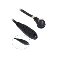 Kabel Flat Amerika AS 3 Cabang 15 Kaki SPT-3 16AWG 3 Stopkontak untuk Perpanjangan Kabel Peralatan Rumah Tangga