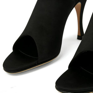 Mules à talons chaton hauts en satin pour femmes, grandes tailles 45, à bout ouvert, couleurs personnalisées, chaussures de cérémonie à coupe large - Product Image 6