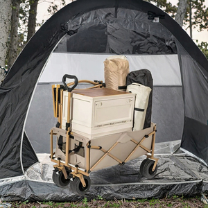 Inklapbare campingkar met 4 wielen, draagbare strand- en tuinkar voor boodschappen - Product Image 2