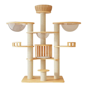 Home Use Sport Wood Multi-cat Climbing Frame And Cat Bed Tree Exercise Toy For Training