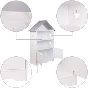 Estantería de almacenamiento con puerta para niños, estantería de exhibición, libros, juegos, juguetes, almacenamiento - Product Image 5