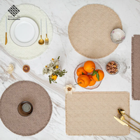 Napperons en coton et polyester à pompons pour table à manger, lavables, vente en gros