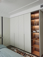 Armoire en bois E0, pack KD, 18 mm MDF, système de placard intégré, meubles de chambre à coucher |   Système d'armoire murale ouverte |   Armoire murale