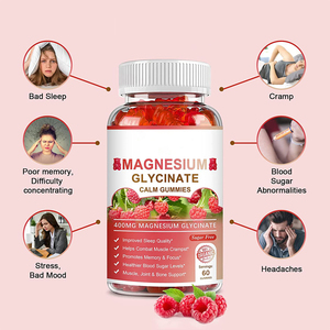 Complément alimentaire pour adultes OEM, gommes de glycinate de magnésium avec complexe de calcium et de vitamine D, soutien de santé de qualité supérieure - Product Image 3