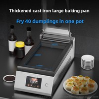 Machine à frire les raviolis motorisée automatique robuste, Crêpière électrique commerciale grande capacité multifonction pour croûtes de riz croustillantes