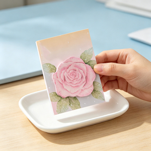 Pink Rose Design Memo <b>Pads</b> Self-Adhesive Sticky Notes Colorful Page Markers 145x55mm for <b>Writing</b> - Product Image 2