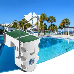 Nieuw Ontwerp Acryl Muur-Gemonteerde Filter Anti-Slip Filter Voor Volwassen Zwembad Pipeless Waterfilter Met Led Licht