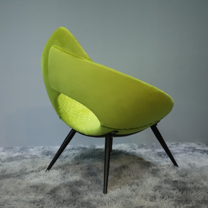 Overstuffed कमरे में रहने वाले हरे कपड़े दौर अंडे की कुर्सी मखमल अंतरिक्ष कुर्सी भोजन आधुनिक ठोस लकड़ी पैर कार्यालय की कुर्सी - Product Image 5