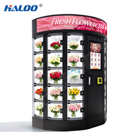 Distributeur automatique de fleurs semi-circulaire commercial intelligent avec écran tactile et paiement par carte