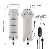 Coussin chauffant USB en peluche chat gris pour soulager les crampes menstruelles, les douleurs cervicales, dorsales, lombaires et abdominales chez la fille, portable pour la maison et le bureau