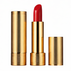 Tube de brillant à lèvres en aluminium et plastique, effet repulpant naturel, étui métallique, marque privée, maquillage de fête, rouge à lèvres longue tenue fini mat - Product Image 1