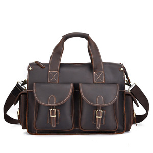 L1016 Men's Genuine <strong>Leather</strong> Business Laptop <strong>Soft</strong> <strong>Bag</strong> High Quality Large Capacity - Product Image 1