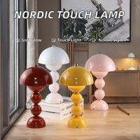 Lampe de table LED à intensité variable avec commande tactile, alimentée par batterie 5V, en ABS de style nordique - Utilisation pour chambre à coucher/mariage/bureau - Lumière ambiante toujours brillante