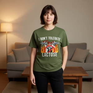 Maglietta per Intolleranti al Lattosio, T-Shirt con Meme Divertente, Regalo Gag con Humor Inapprezzabile, Magliette Sbocciate e Inadatte - Product Image 3