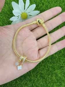 <span class=keywords><strong>Abalorios</strong></span> de Trébol Chapados en <span class=keywords><strong>Oro</strong></span> con Circones, Esmalte Blanco y Negro, para Pulseras Estilo <span class=keywords><strong>Pandora</strong></span> DIY - Product Image 4